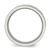 Titanium Greek Key 8mm Satin & Polished Unisex Wedding Band